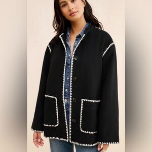 Women's Black Jacket with White Trim